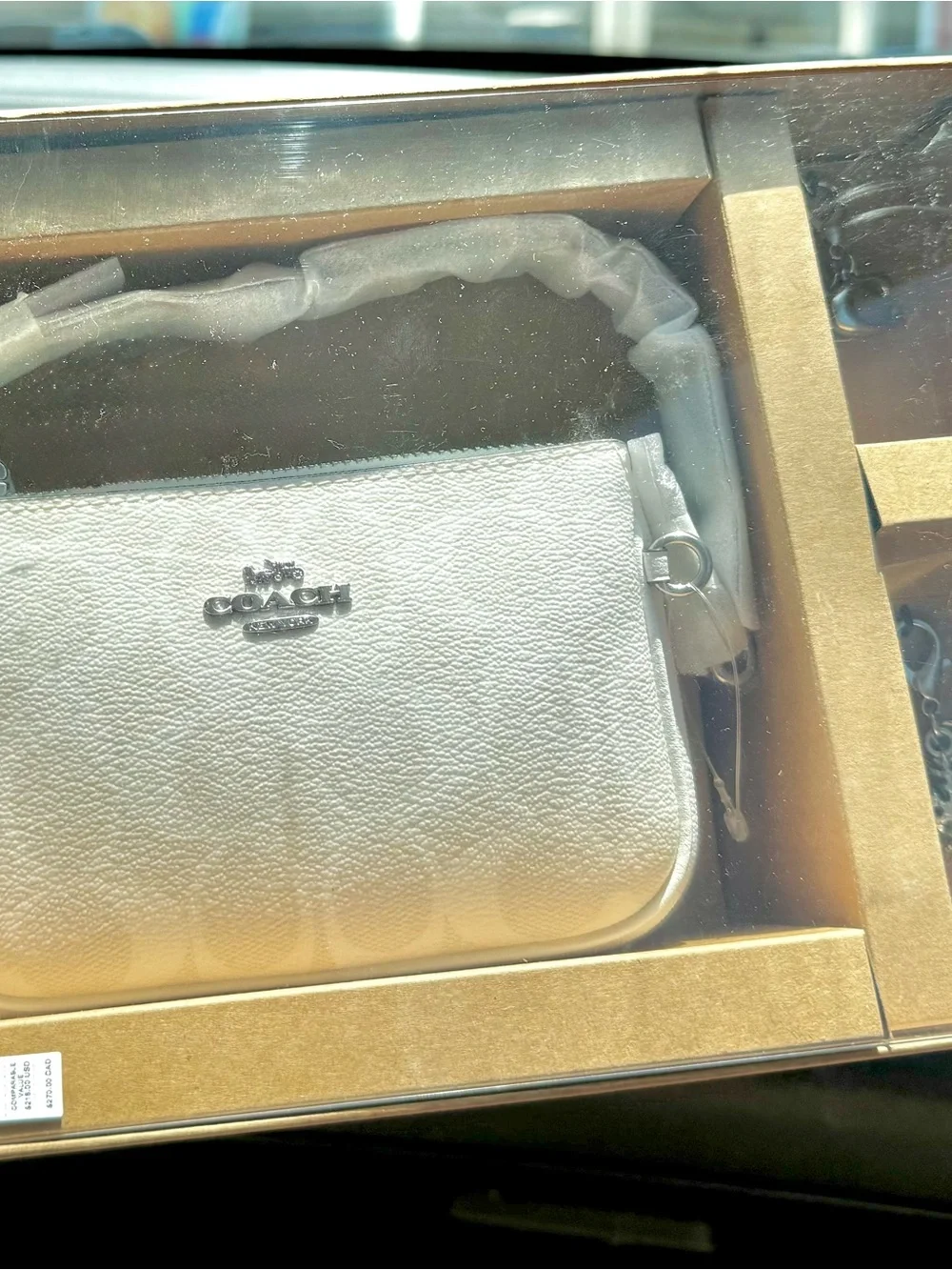 Coach NOLITA 15 White Signature Mini Bag Gift Set w silver charms NWT -MSRP $218